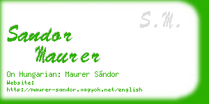 sandor maurer business card